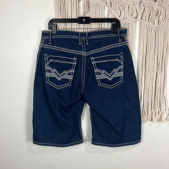 New Mens BKE Denim Jean Shorts Size 32 Blue Zippered Derek dark wash cotton - Picture 1 of 3